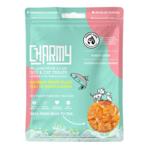 Charmy dehydrated trout dog treats